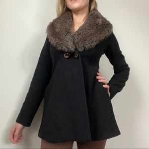 Ark and Co. Wool Pea Coat with removable Faux Fur